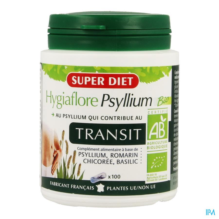 Super Diet Hygiaflore Psyllium Caps 100