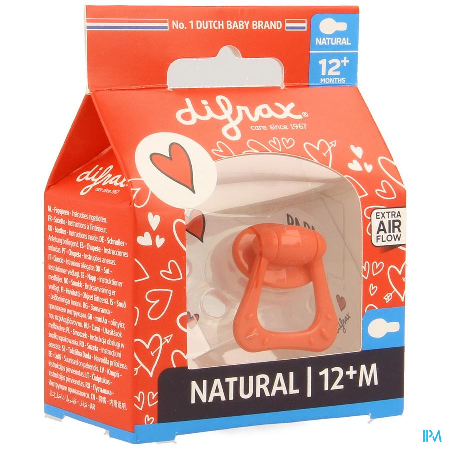 Difrax Sucette Natural +12m I Love