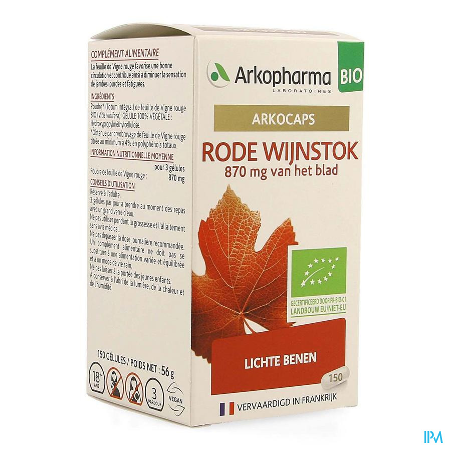 Arkogelules Vigne Rouge Bio Caps 150 Nf