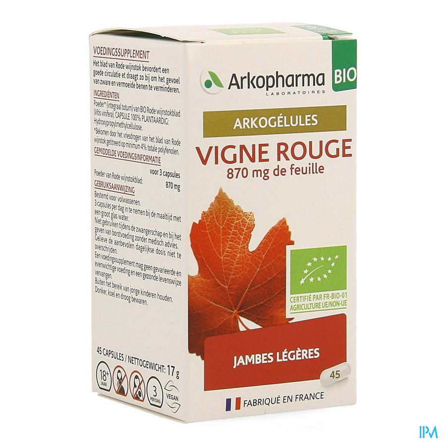 Arkogelules Vigne Rouge Bio Caps 45 Nf