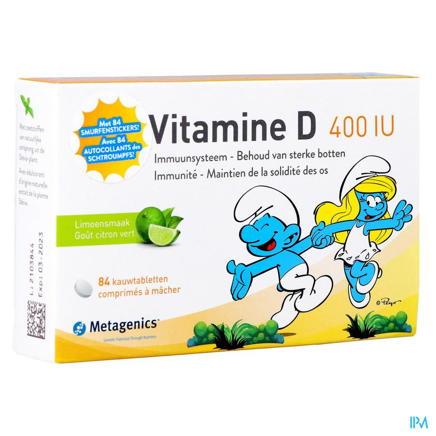 Vitamine D 400iu Metagenics Schtroumpfs Comp 84