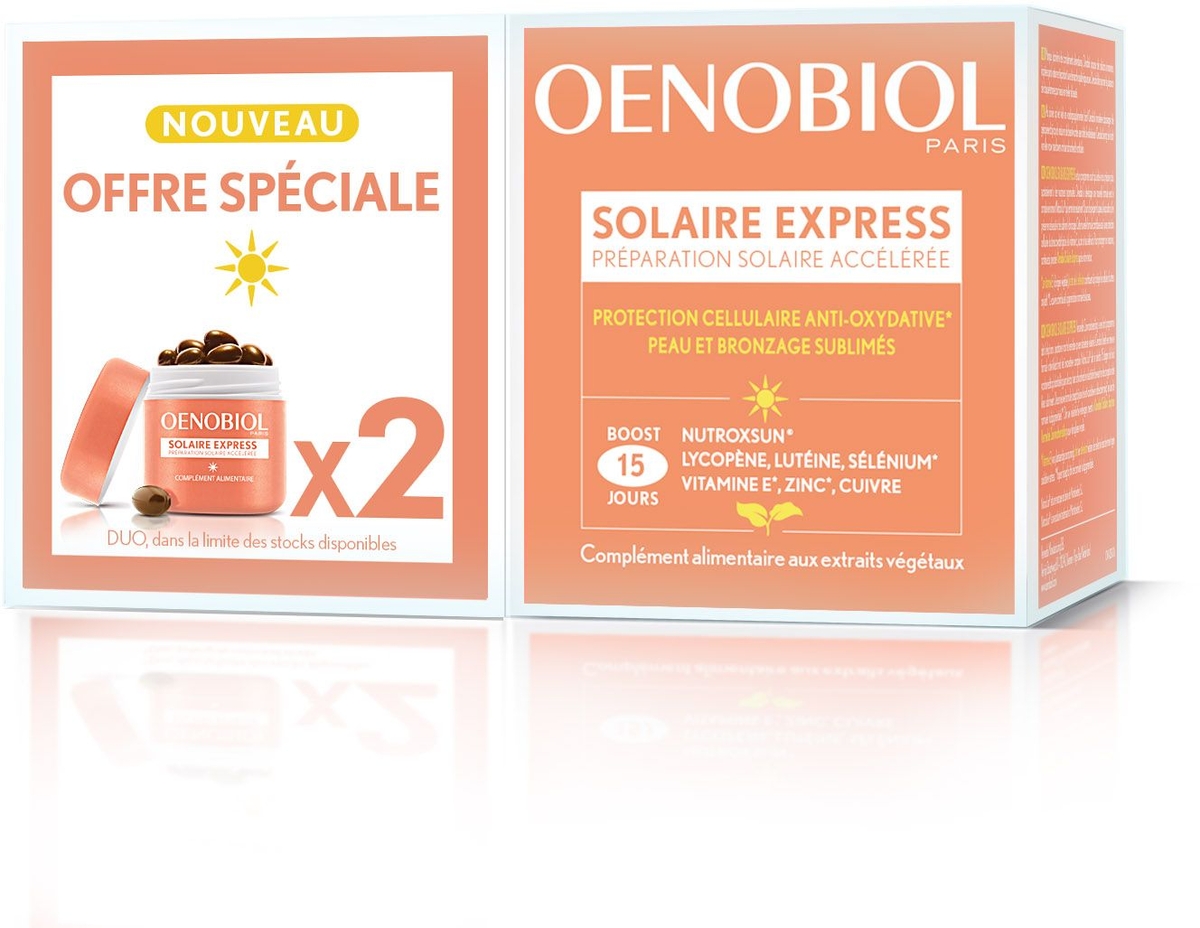 Oenobiol solaire express caps 2x15 promo