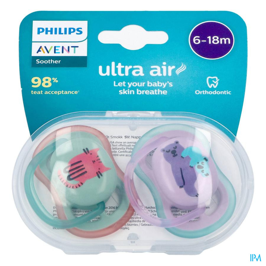 Philips Avent Sucette +6m Air Mix Animaux