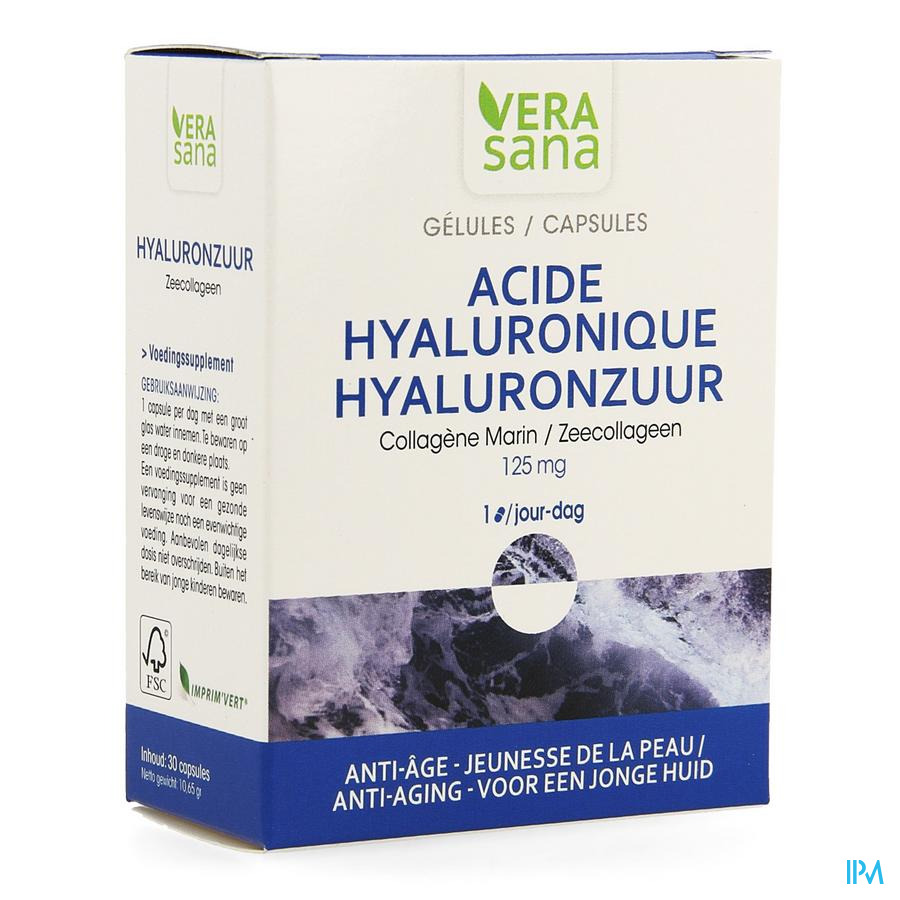 Acide Hyaluroniq.+collagene Marin Caps 30vera Sana