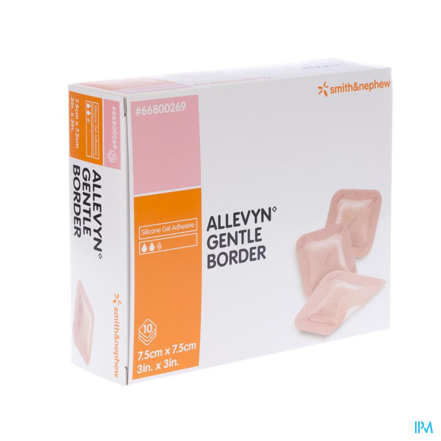 Allevyn Gentle Border Ster 7,5x 7,5cm 10 66800269