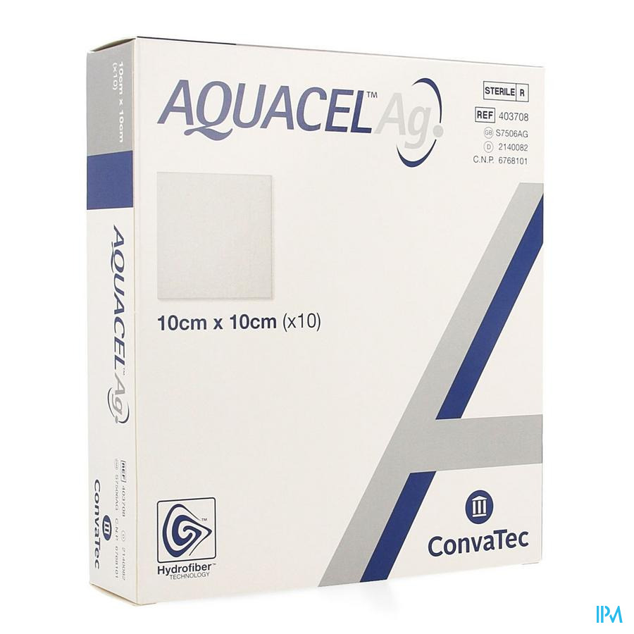 Aquacel Ag Pans Hydrofiber Ster 10x10cm 10 403708