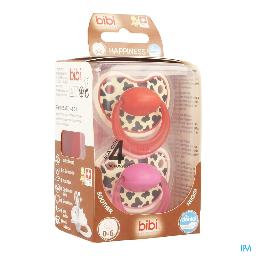 Bibi Happiness Sucette Dental Tiger 0- 6m Duo