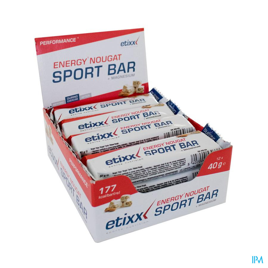 Etixx Energy Sport Bar Nougat 12x40g