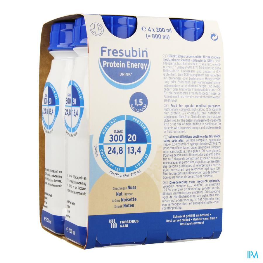 Fresubin Protein Energy Drink Noisettes Fl 4x200ml