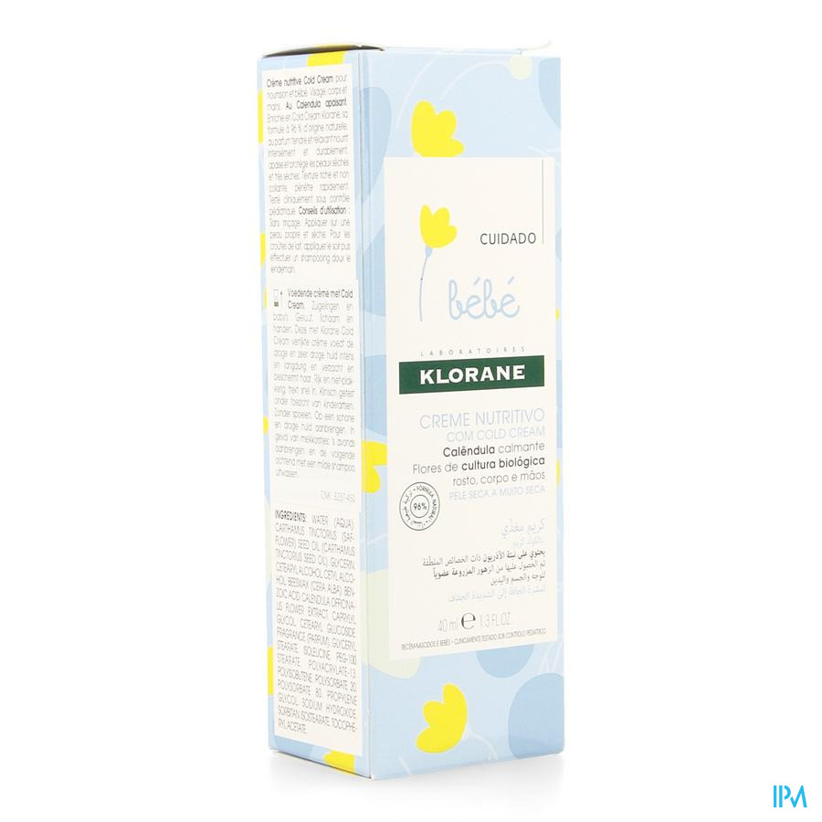 Klorane Bb Cr Nutritive Cold Cream Tube 40ml