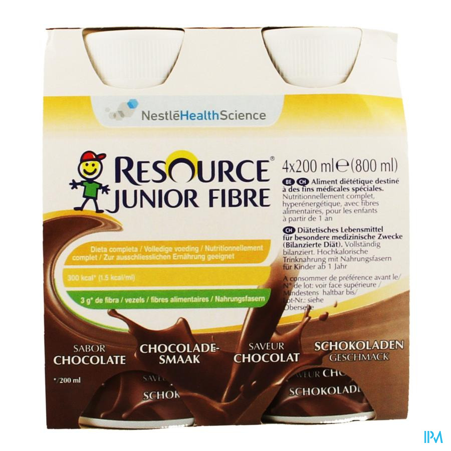 Resource Junior Fibre Chocolat 4x200ml