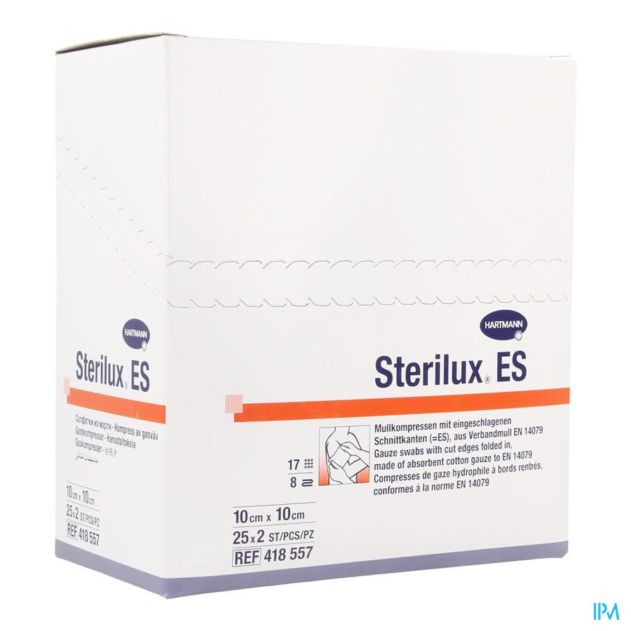 Sterilux Es 10x10cm 8pl.st. 25x2 P/s