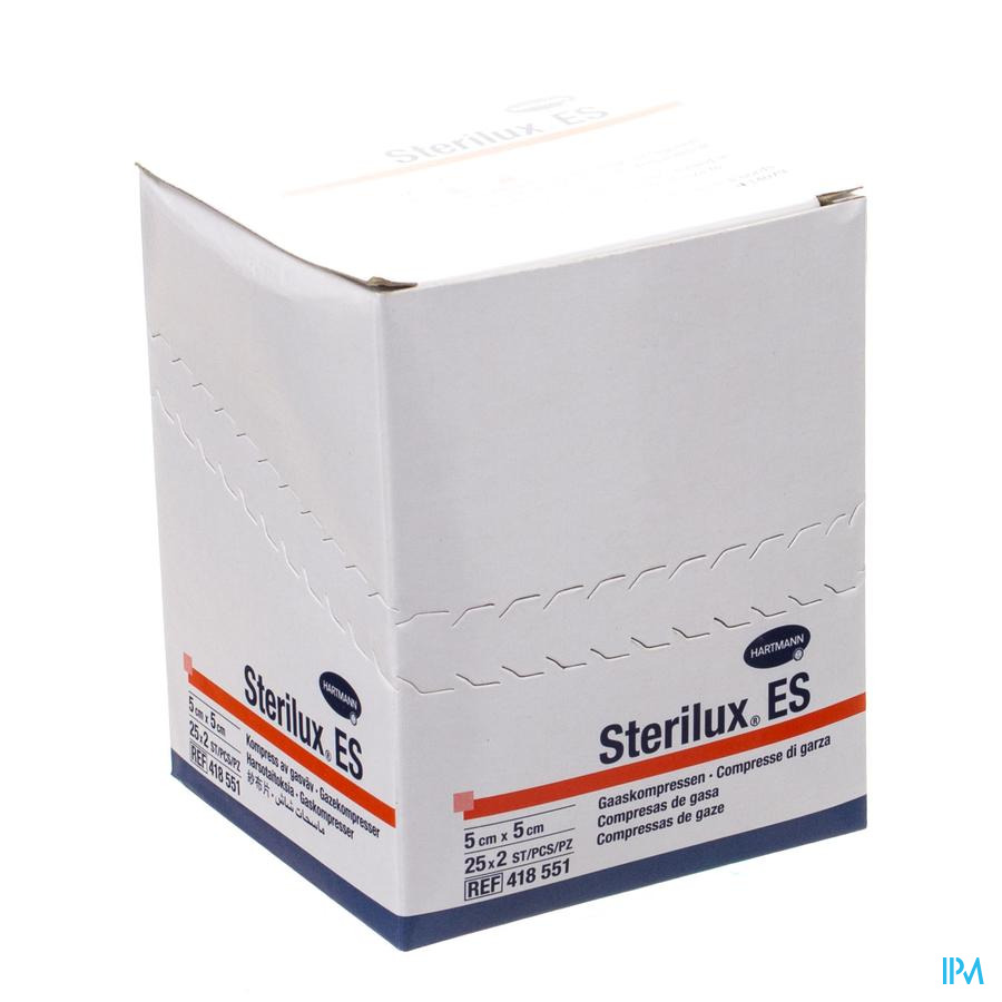 Sterilux Es 5x5cm 8pl.st. 25x2 P/s