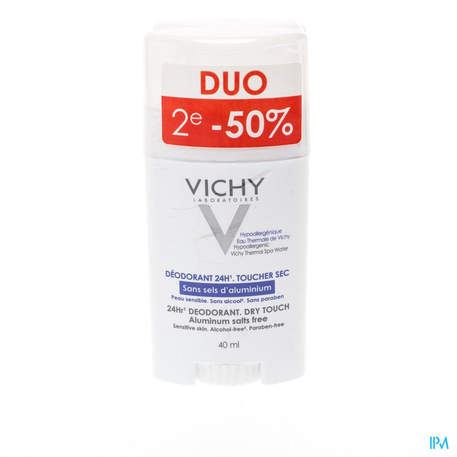 Vichy Deo P React. S/sel Alu Stick 24h Duo 2x40ml